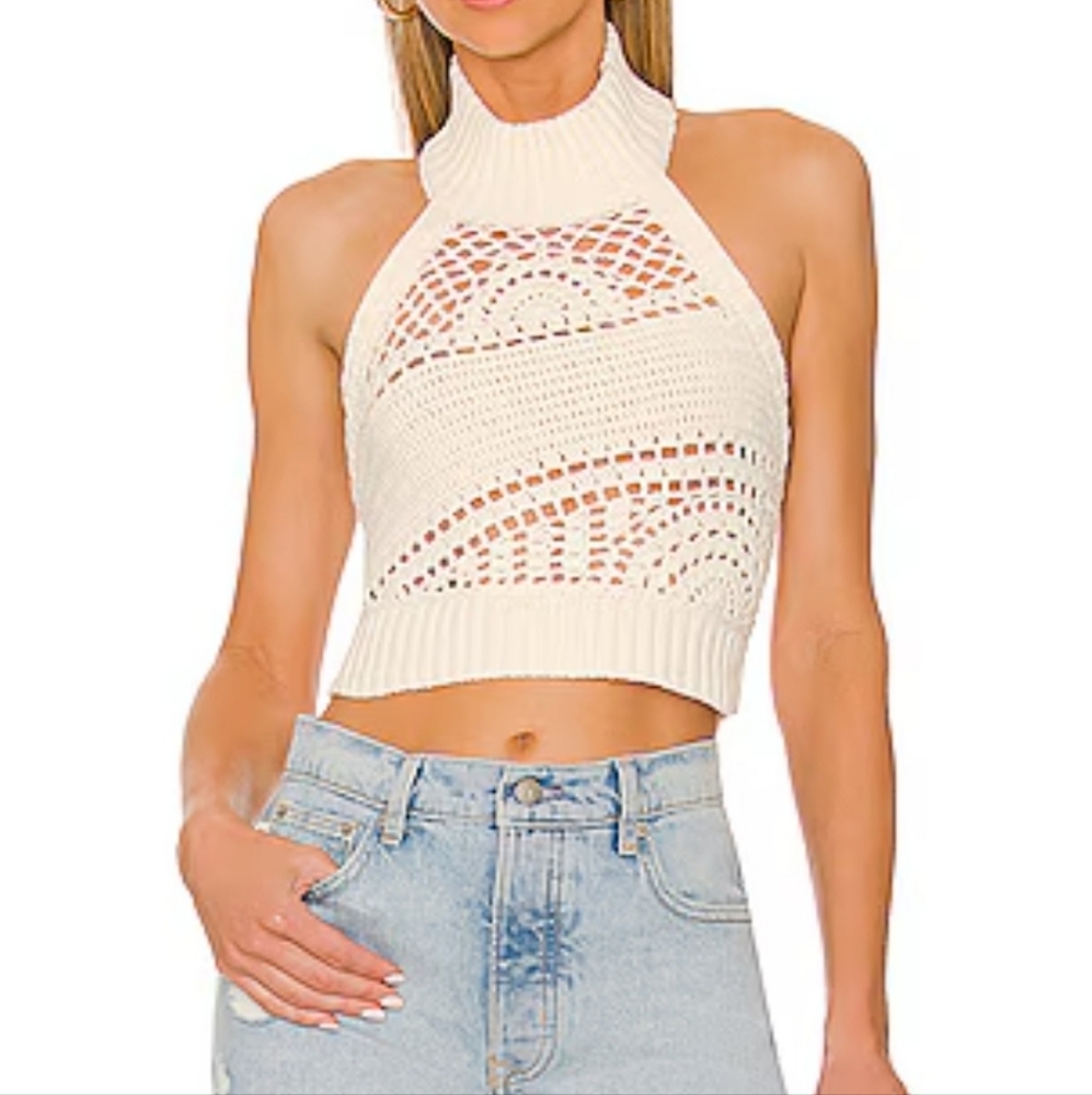 House of Harlowe 1960 Crocheted Halter L